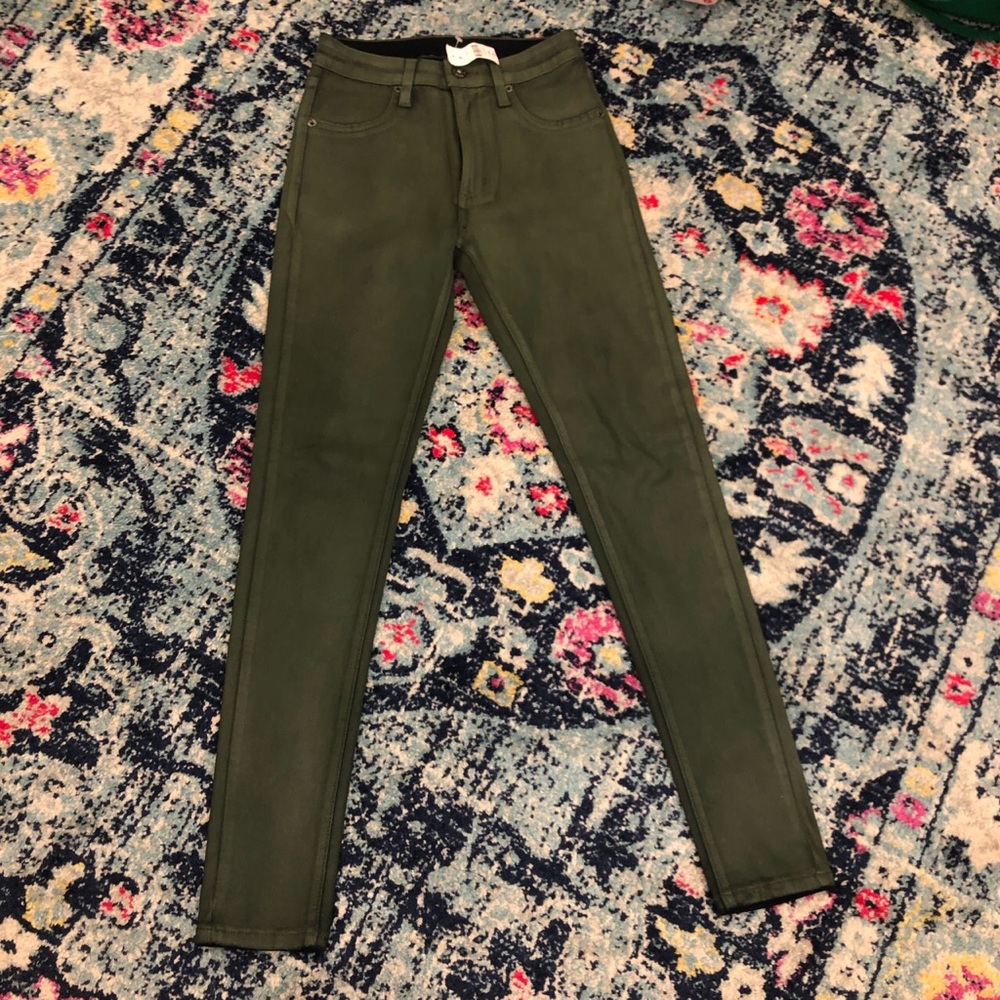 LF Stores Carmar olive green wax Jeans